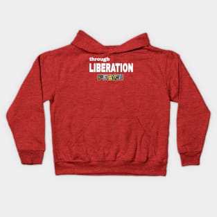 Through Liberation Peace - DeColonize Your Mind - Double-sided Kids Hoodie